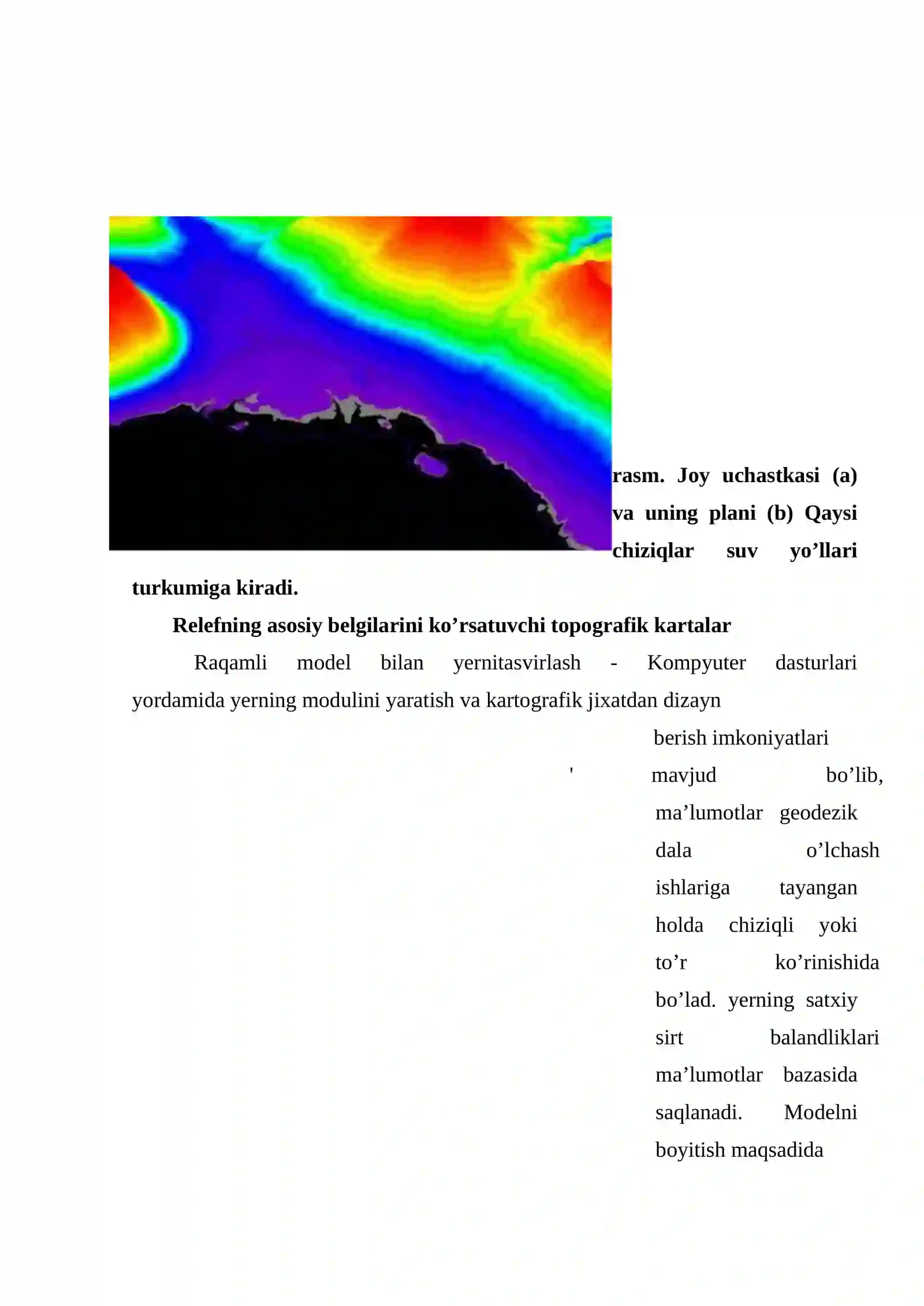 Topografik kartalar va planlar. Joy relefini topografik karta va planlarda tasvirlanishi 3