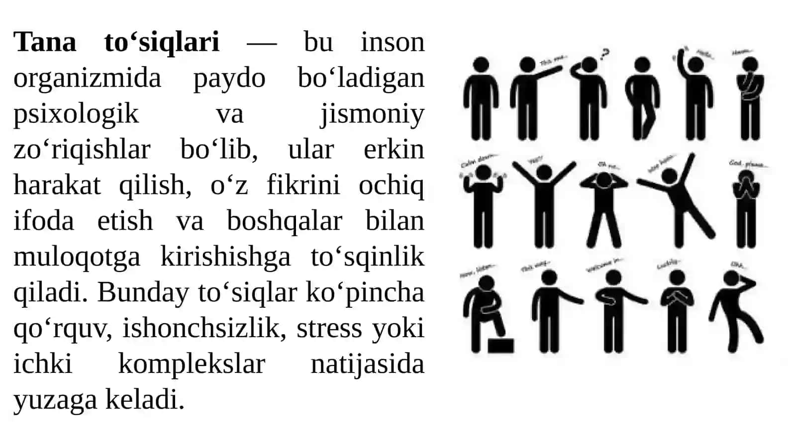Tana to'siqlarini bartaraf etish treninglari. 3