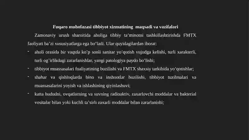 Fuqarolik Muhofazasi Tibbiyot Xizmati 3