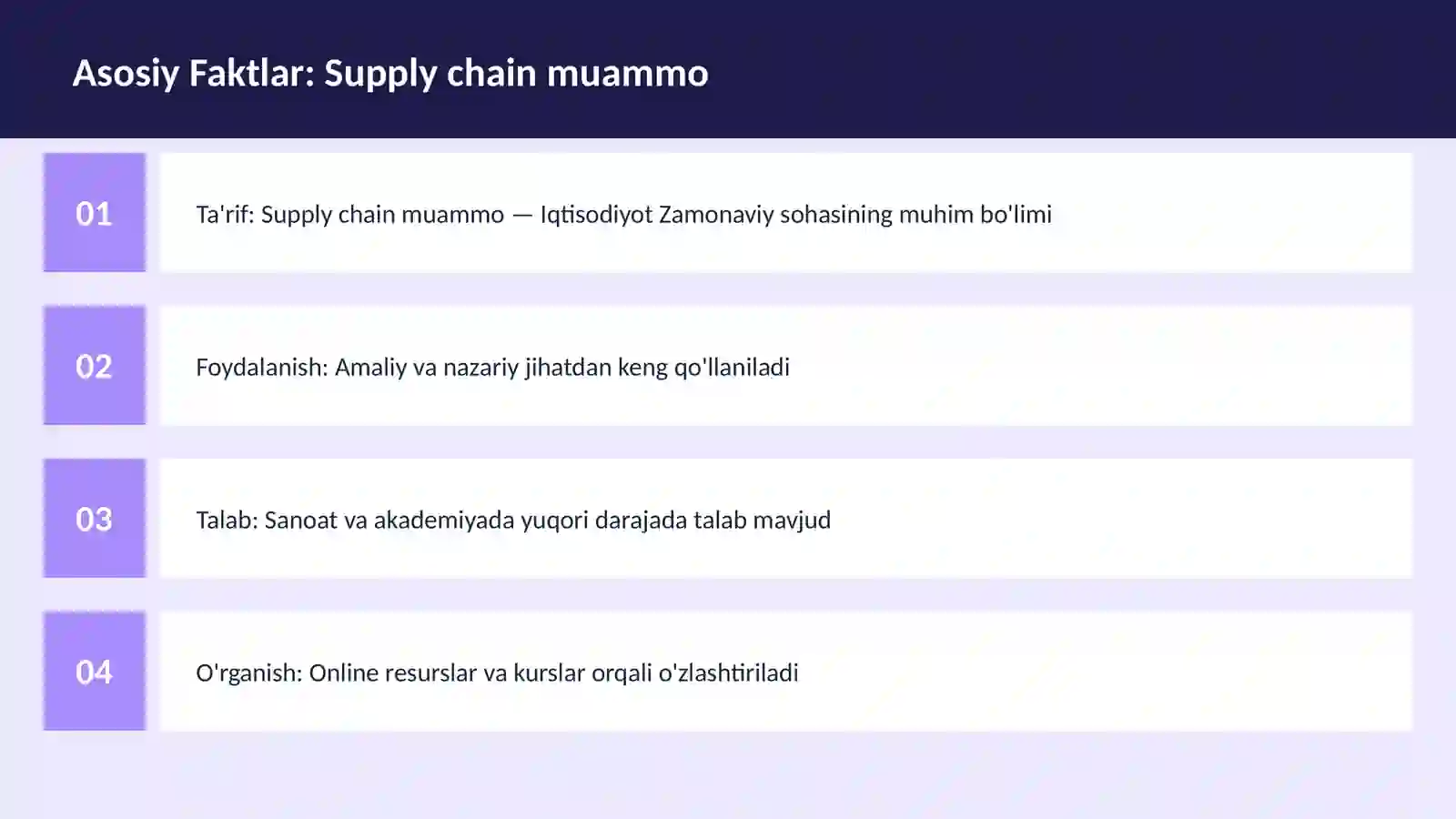 Supply chain muammo 3
