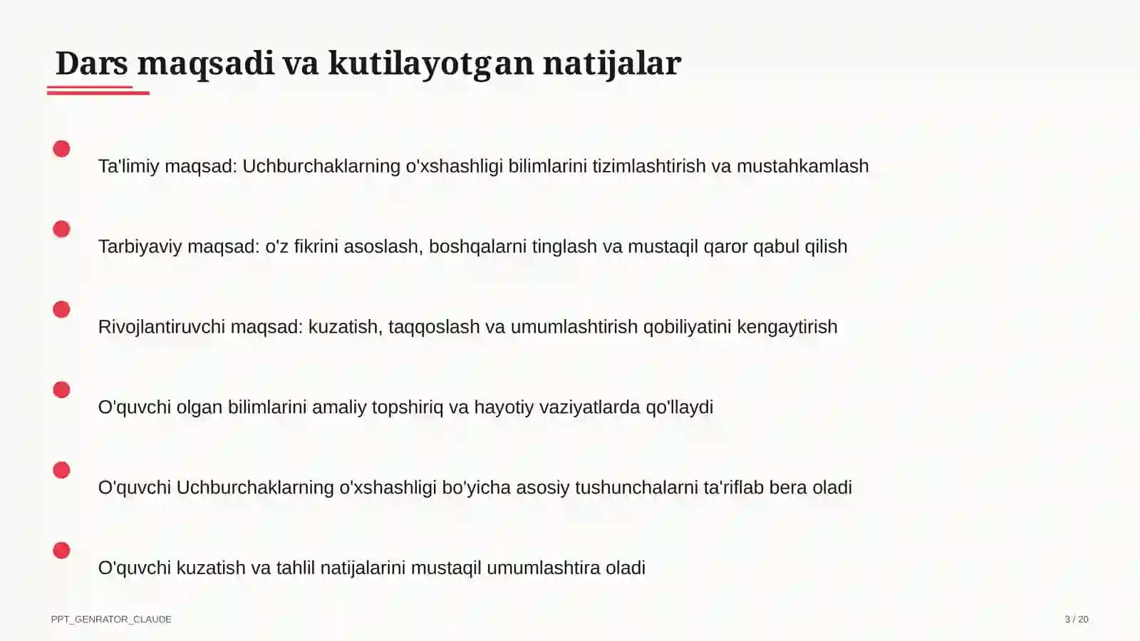 Uchburchaklarning o'xshashligi (8-sinf) 3