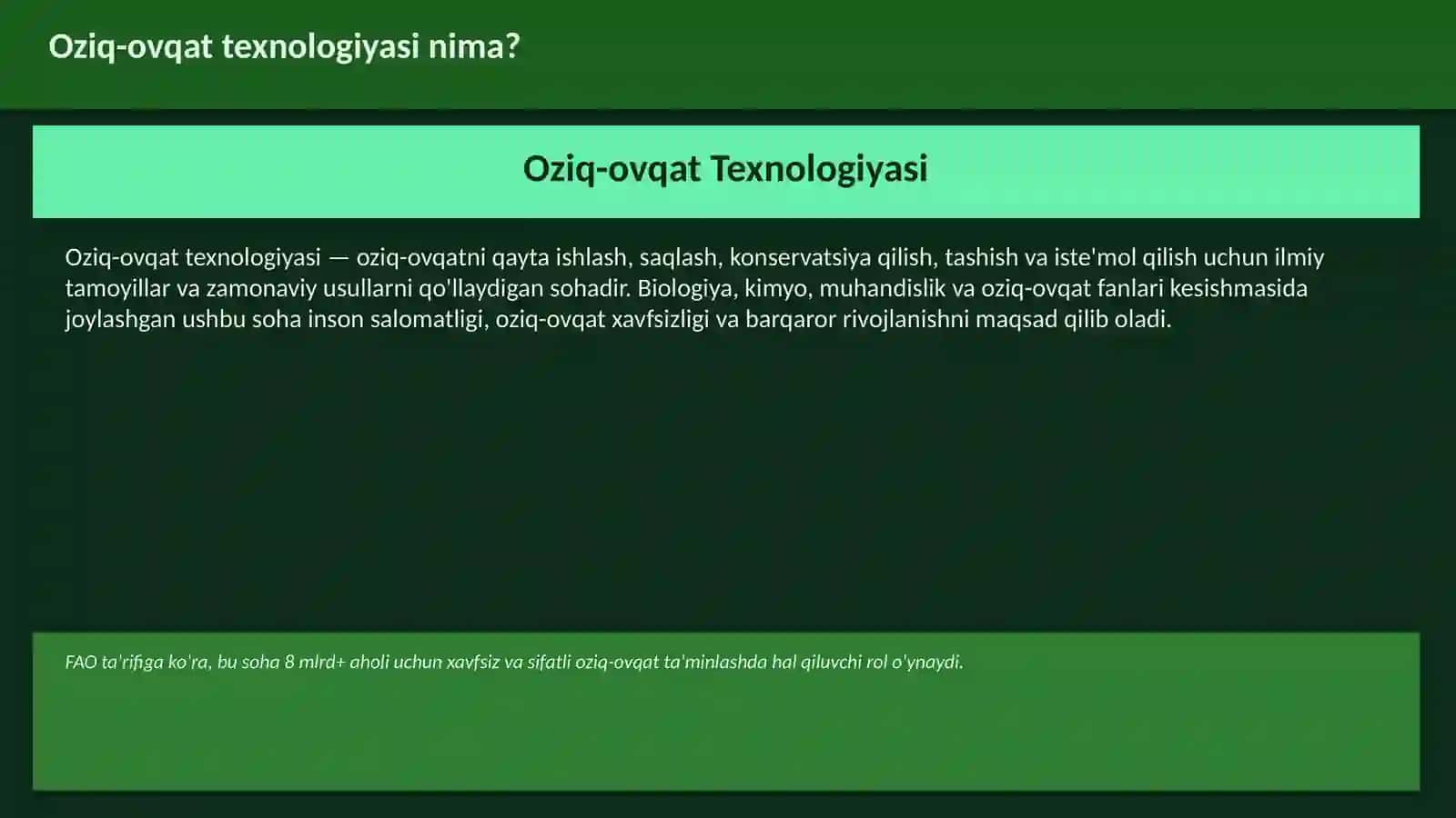 Oziq-ovqat Texnologiyalari 3