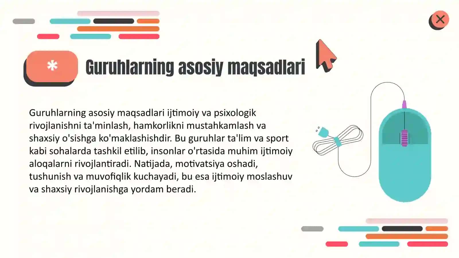 O'zaro qo'llab-quvvatlash guruhlari faoliyati 3