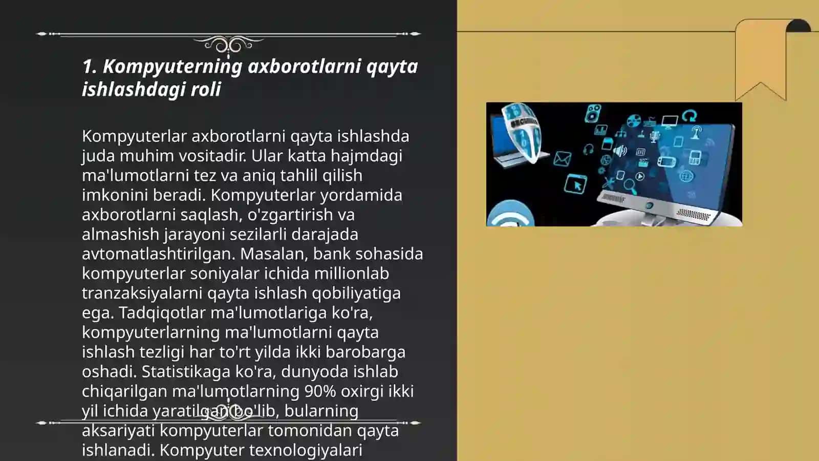 Kompyuter va ularning axbarotlarga ishlov berish jarayonidagi orni 3