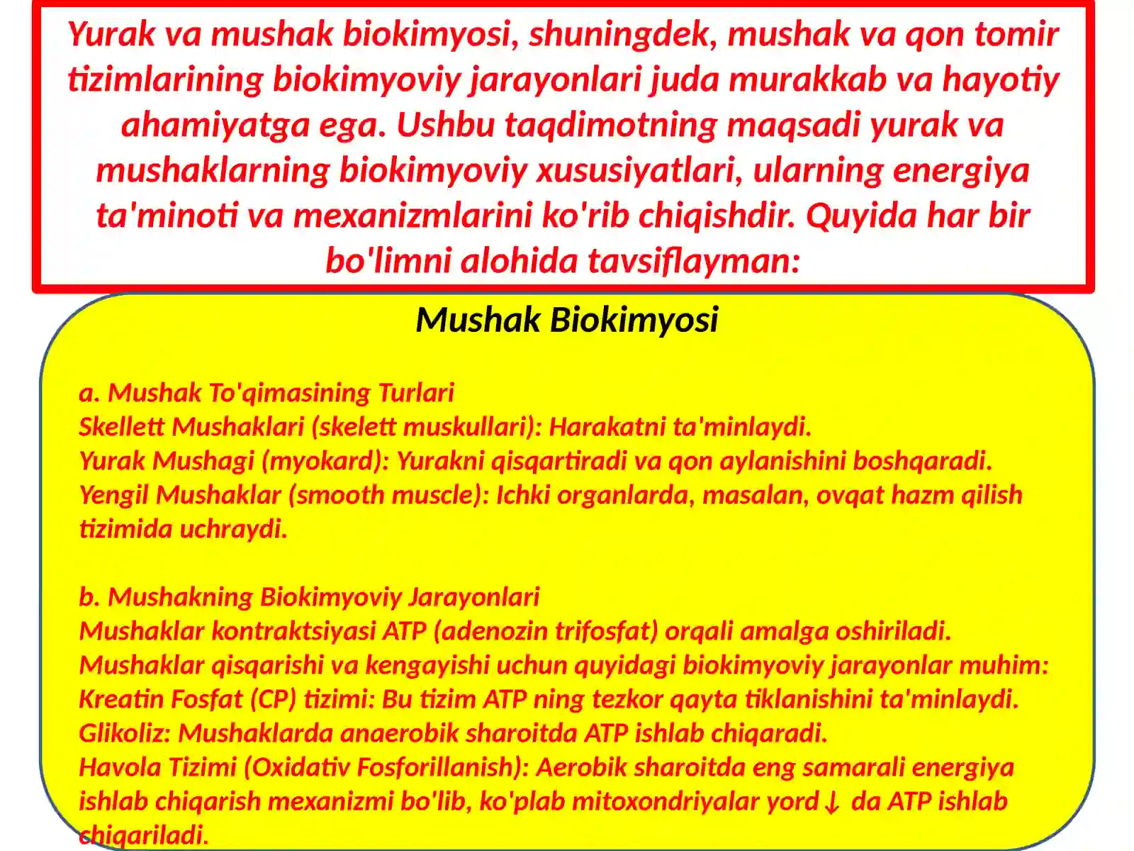Yurak va mushak biokimyosi 3
