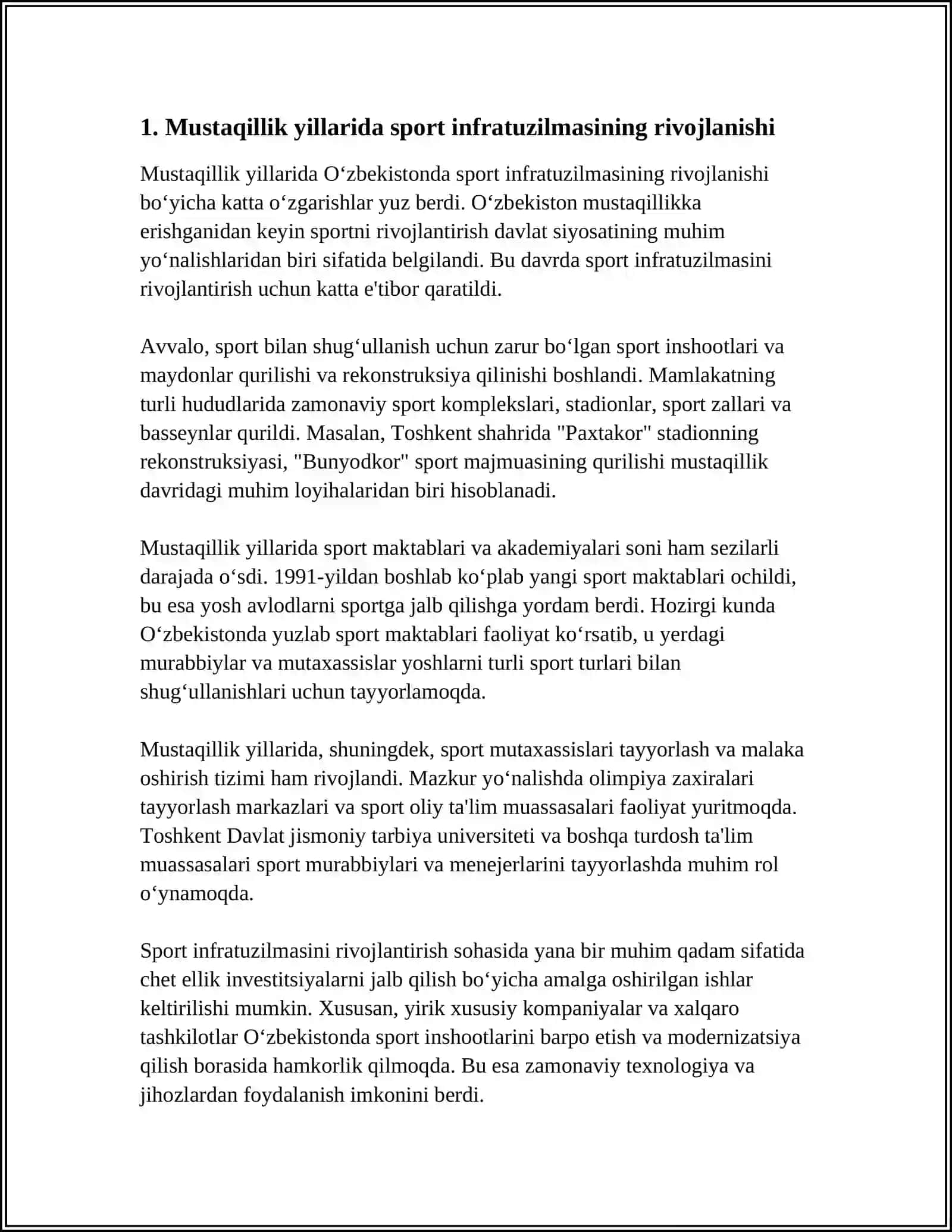 MUSTAQILLIK YILLARIDA SPORT 3