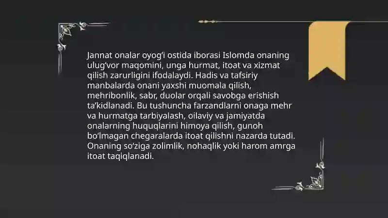 Jannat onalar oyog'i ostida 3