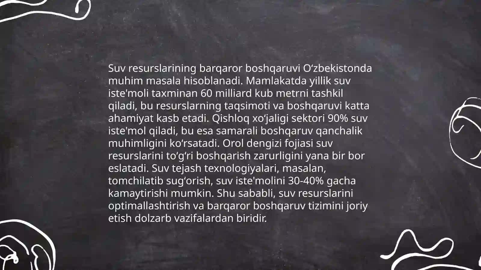 Suv resurslarini muhofaza qilish va ulardan oqilona foydalanish 3