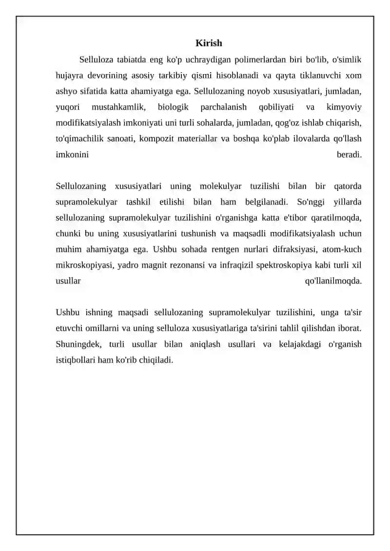Sellulozaning ustmolikulyar tuzilishi 3