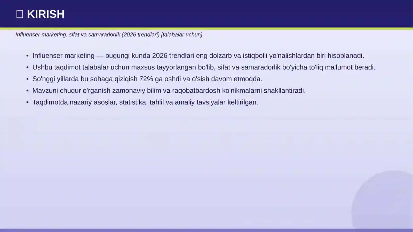 Influenser marketing: sifat va samaradorlik (2026 trendlari) [talabalar uchun] 3