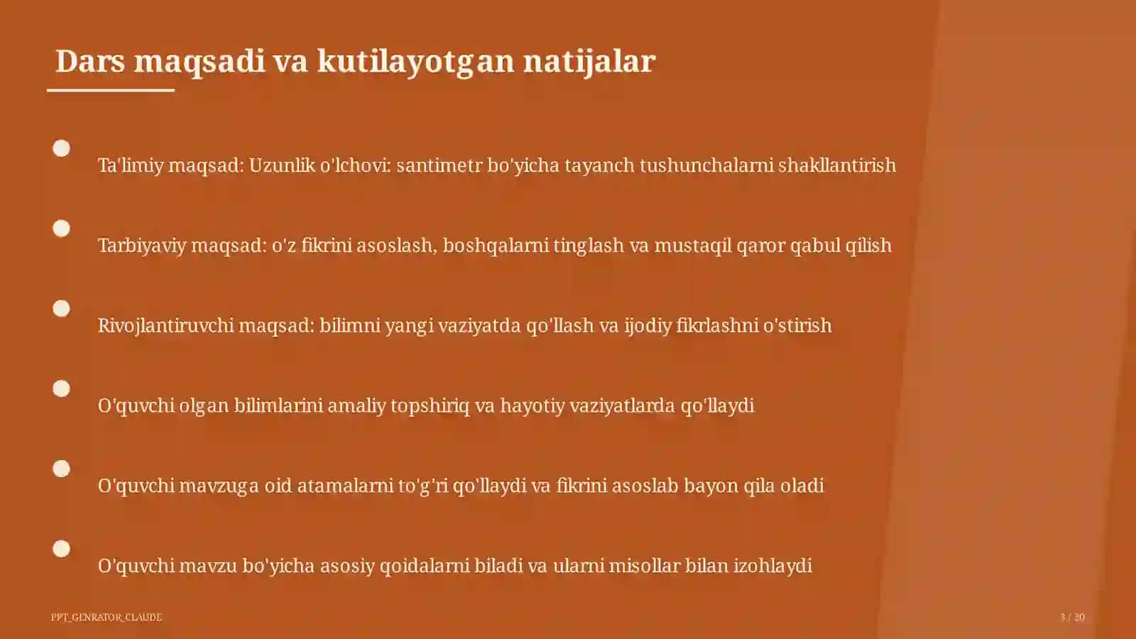 Dars rejasi 3