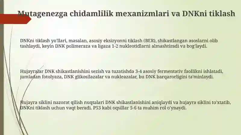 Organizmning mutagenta’si ri gachidamli ligi.Jinsgenetikasi 3
