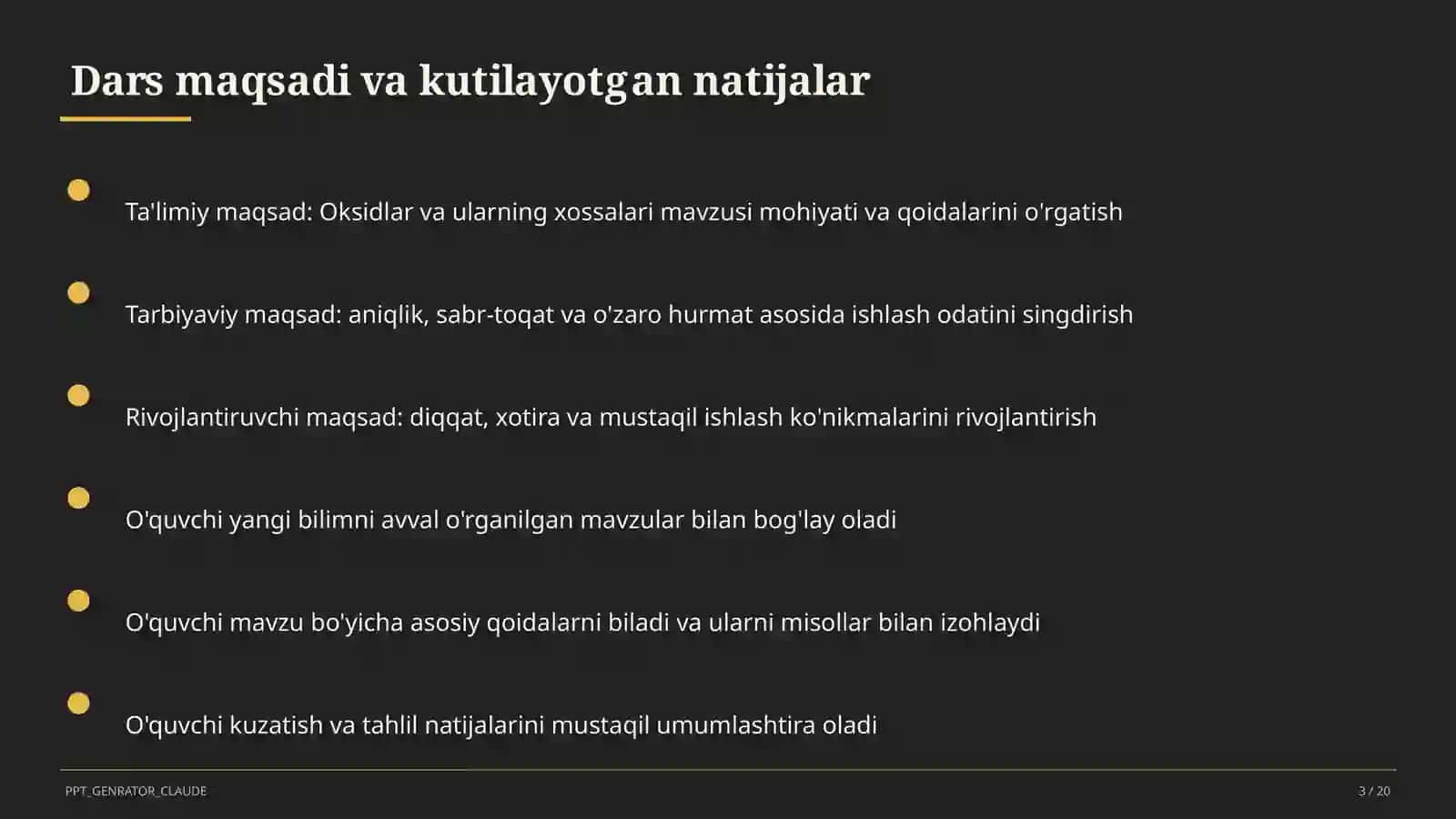 Oksidlar va ularning xossalari (8-sinf) 3
