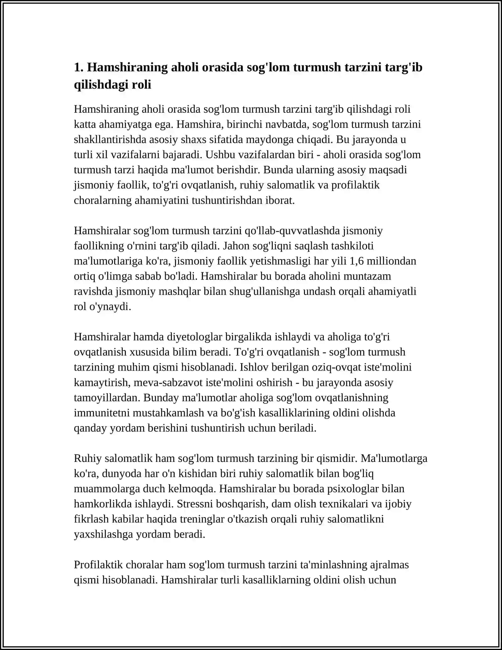 AHOLI ORASIDA SOG’LOM TURMUSH TARZINI SHAKLLANTIRISHDA HAMSHIRANING O’RNI 3