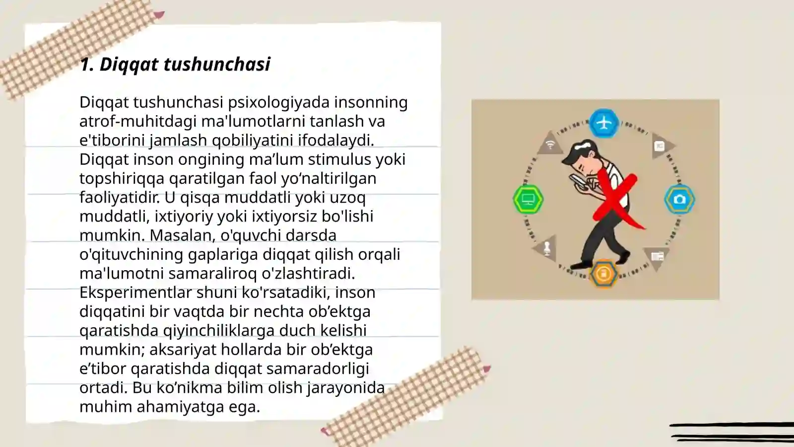 Diqqat haqida tushuncha va uning nerv-fiziologik asoslari 3