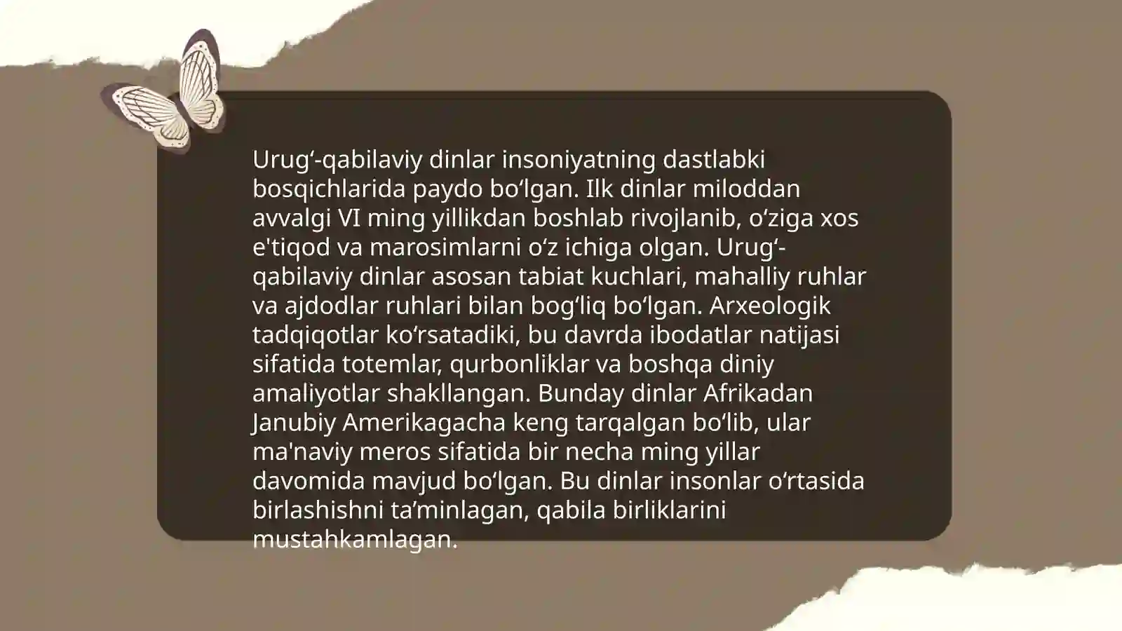 Urug‘ - qabilaviy dinlar 3