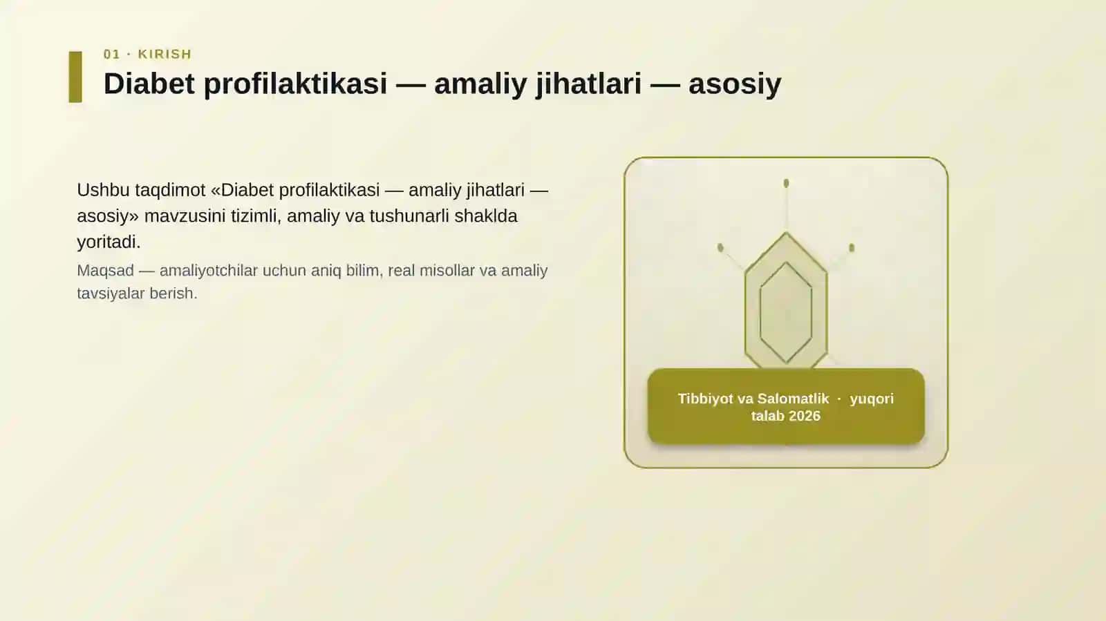 Diabet profilaktikasi - amaliy jihatlari - asosiy 3