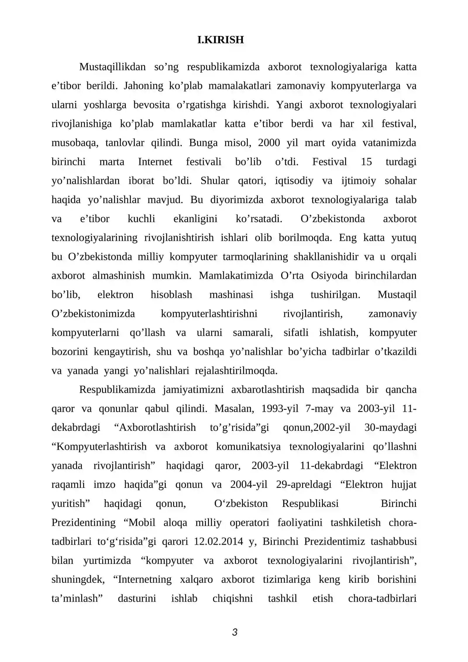 «Dasturlash asoslari» fanidan KURS ISHI 3