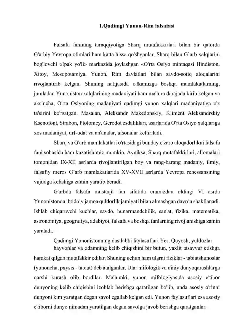 Falsafiy tafakkur taraqqiyoti bosqichlari - g'arb falsafasi 3