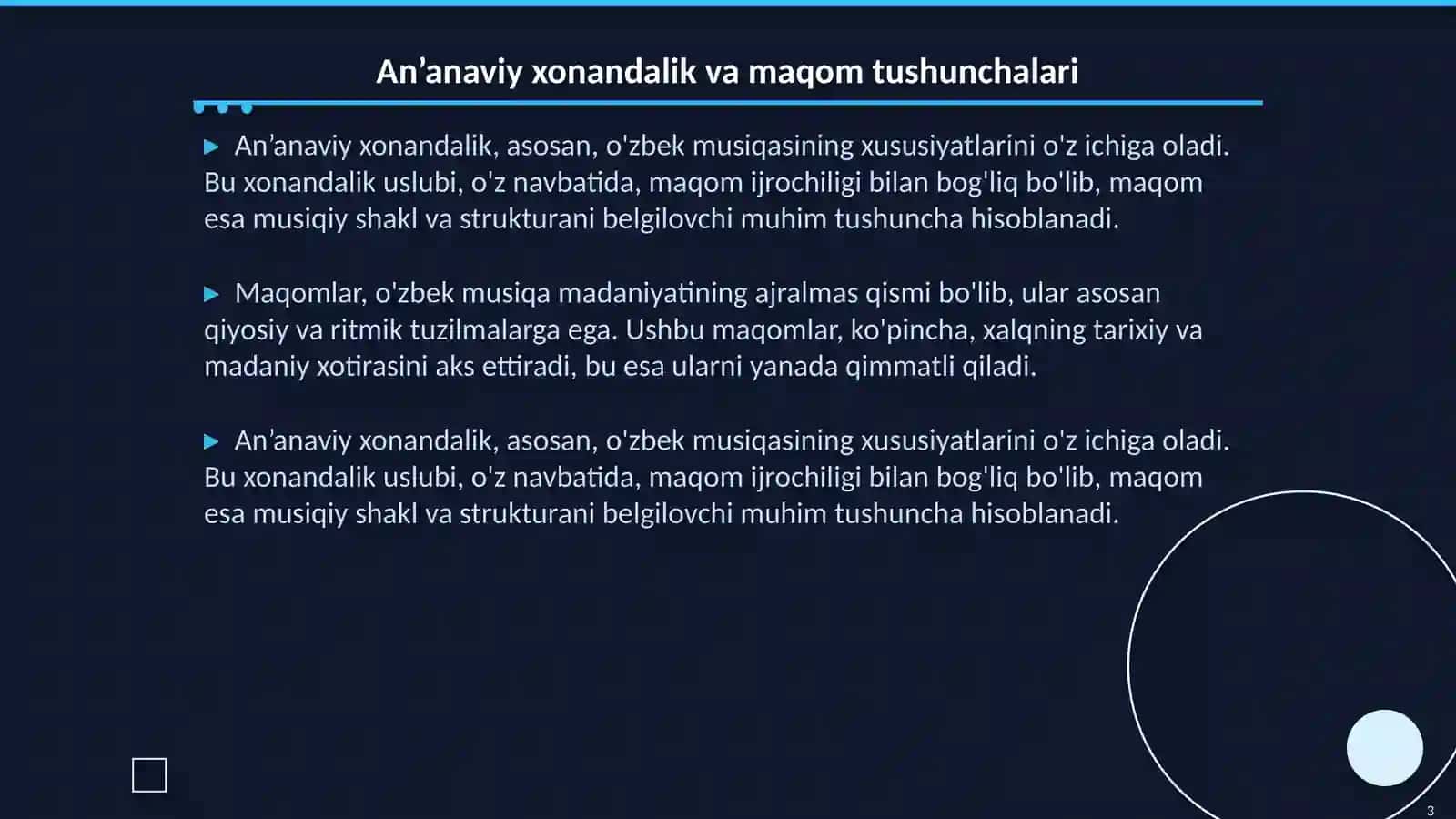 An’anaviy xonandalikda maqom ijrochiligining o‘rni 3