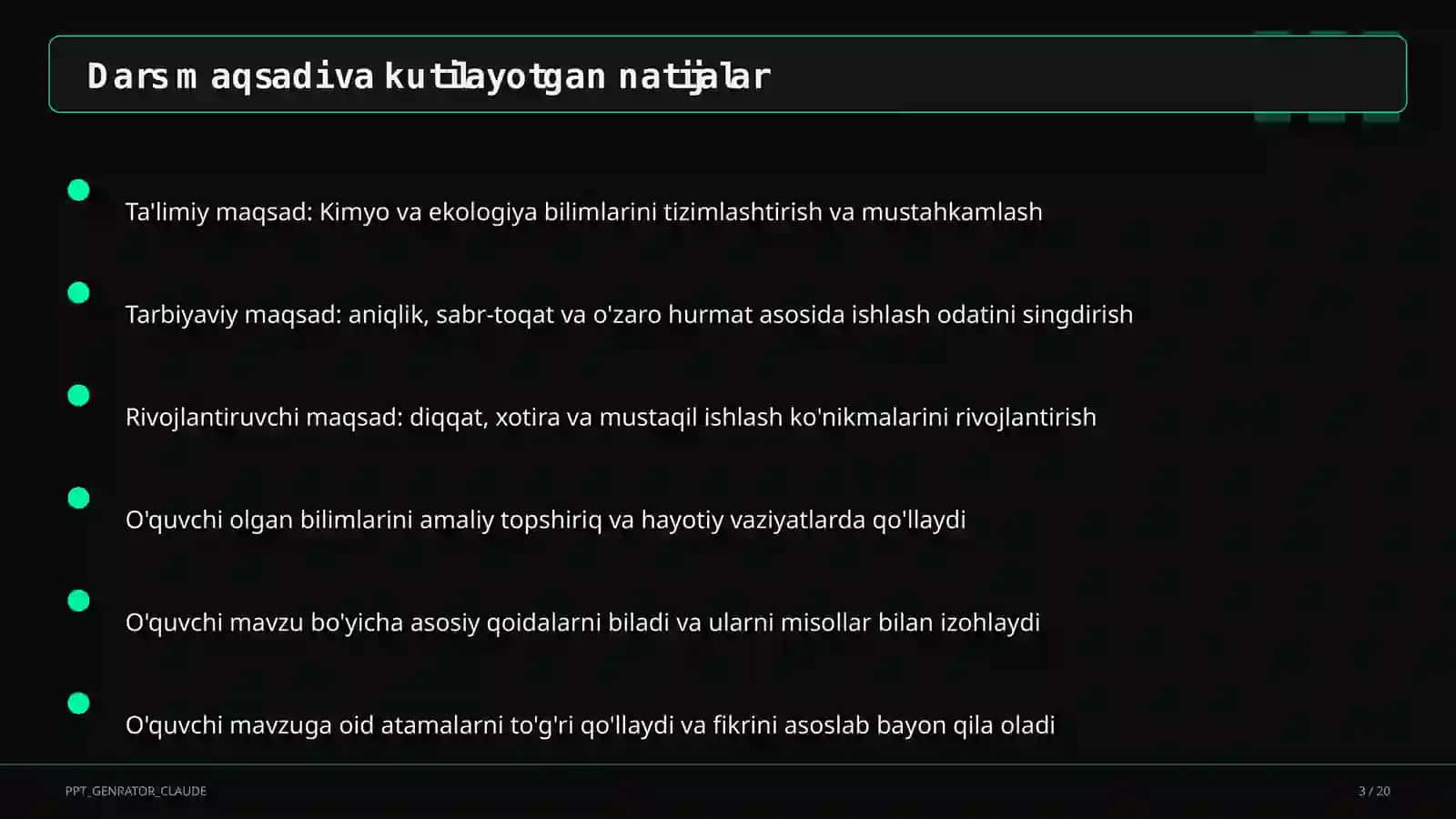 Kimyo va ekologiya (11-sinf) 1