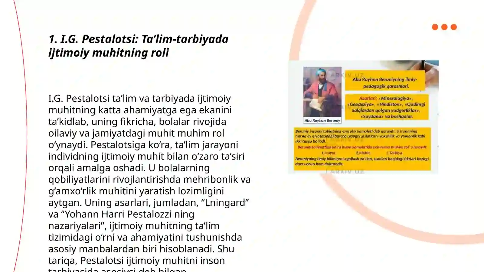 I.G.Pestalotsi, Jon Lokk va Jan Jak Russoning ilmiy merosida pedagogik qarashlar tahlili 3