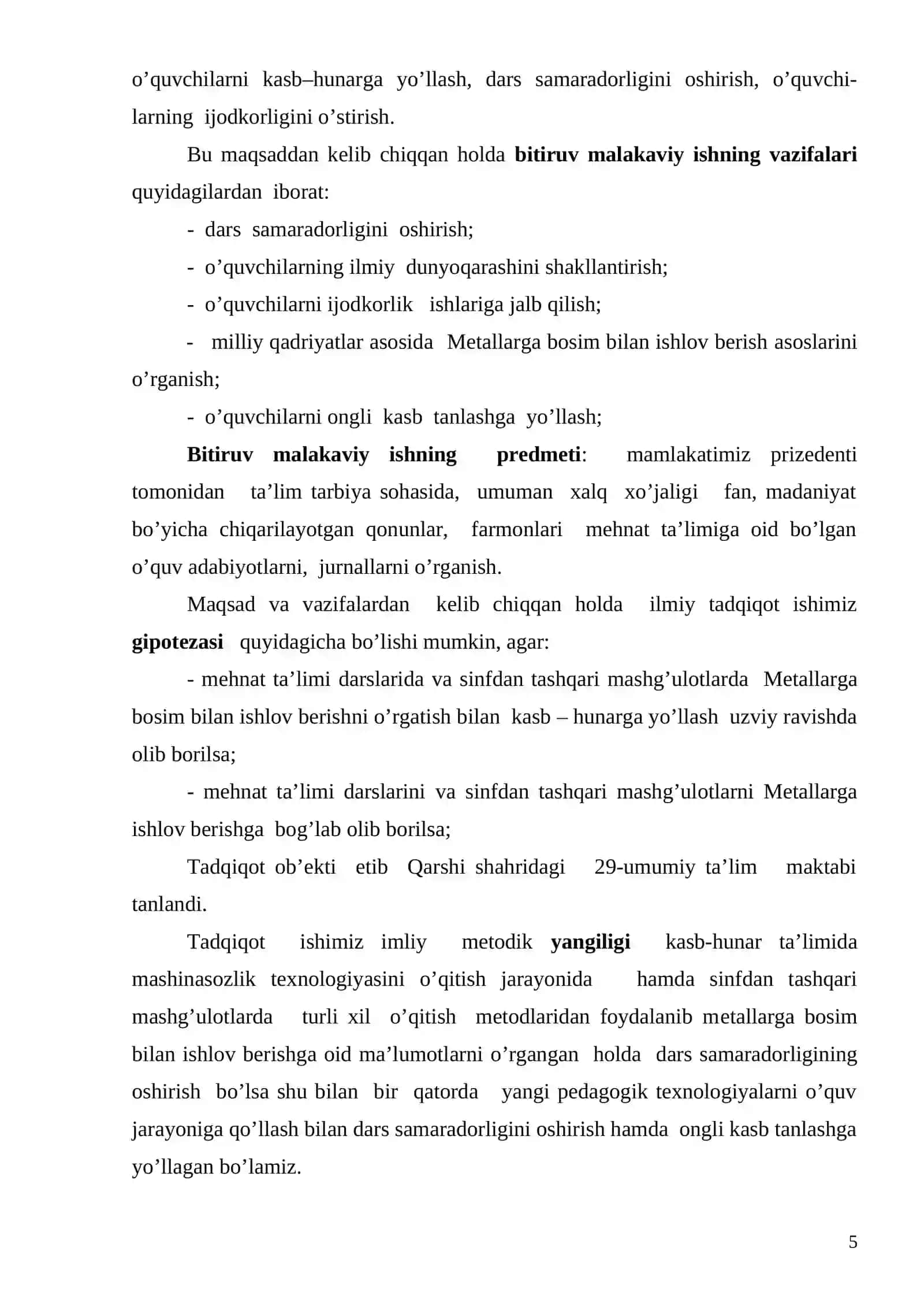 Metallarga bosim bilan ishlov berish mavzusini zamonaviy innovatsion texnologiyalar asosida o‘qitish 3
