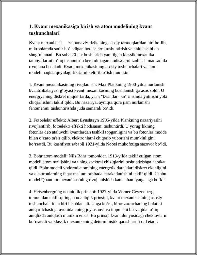 KVANT MEXANIKASI VA KVANT SONLARI. ELEKTRON QAVATLARINING ELEKTRONLAR BILAN TOʻLIB BORISHI 3