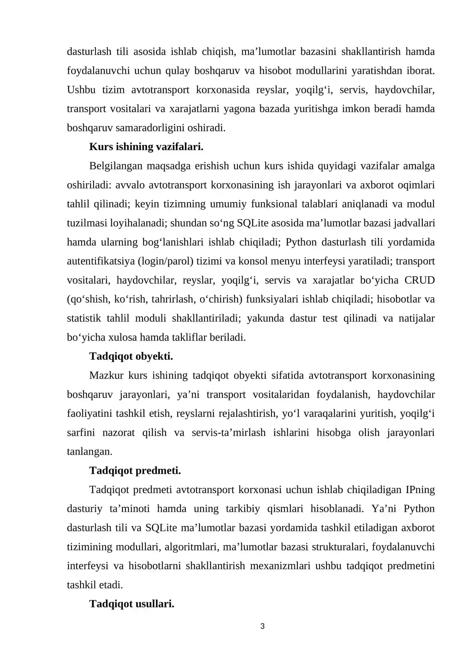 Avtotransport korxonasi uchun IPni ishlab chiqish 3