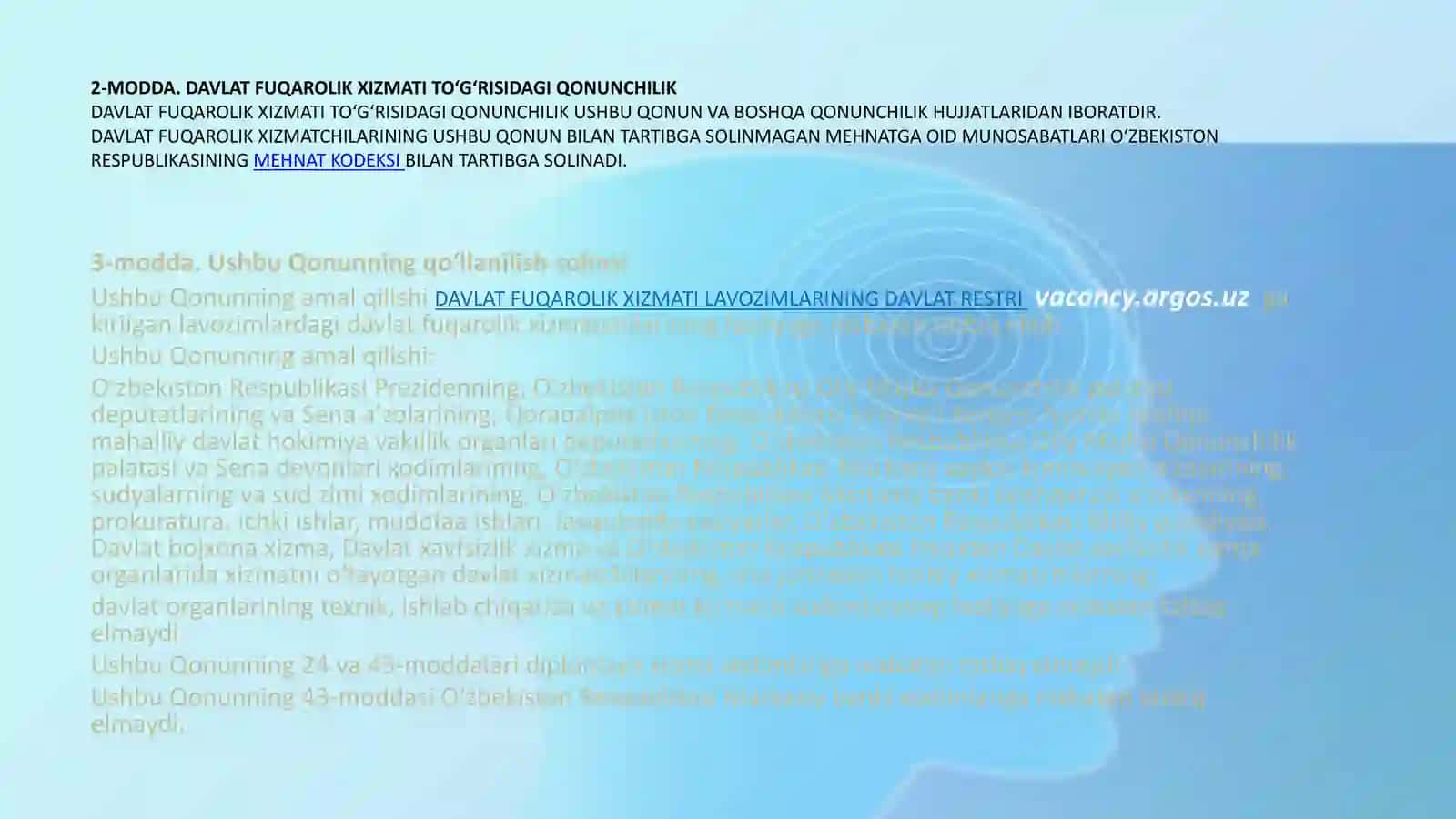 Davlat fuqarolik xizmati to'g'risida qonun taqdimoti 3