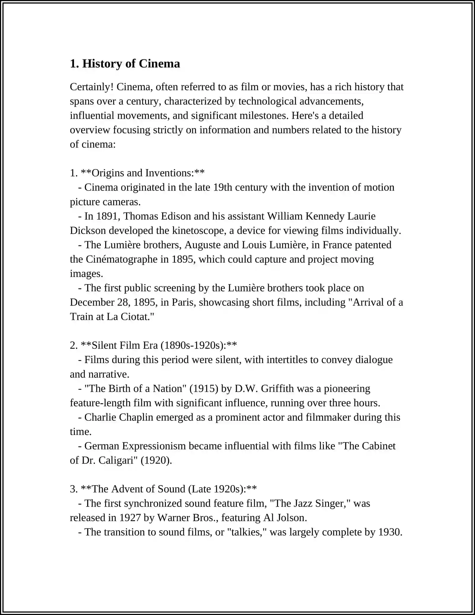 CINEMA HISTORY 3