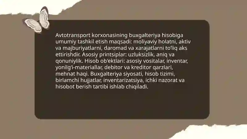 Avtotransport korxonalarida buxgalteriya xisobi 3