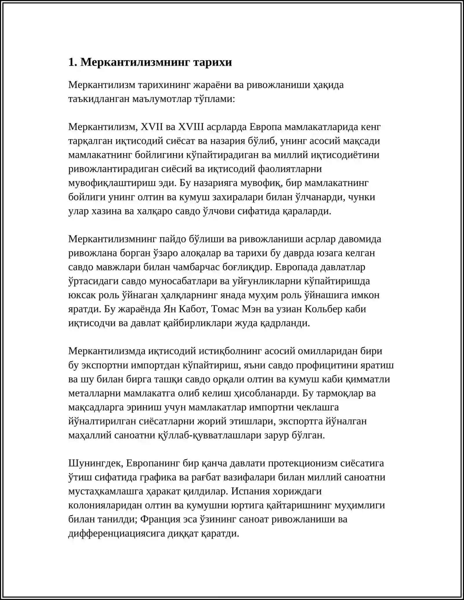 МЕРКАНТИЛИЗМ ИКТСОДИЙ ТАЛИМОТЛАР ТАХИРИ 3