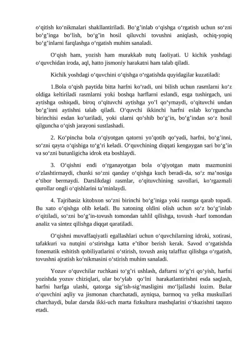 Savod o‘rgatish mеtodikasining maqsad va vazifalari. Savod o‘rgatish metodikasining ilmiy, psixologik va lingvistik asoslari. 3