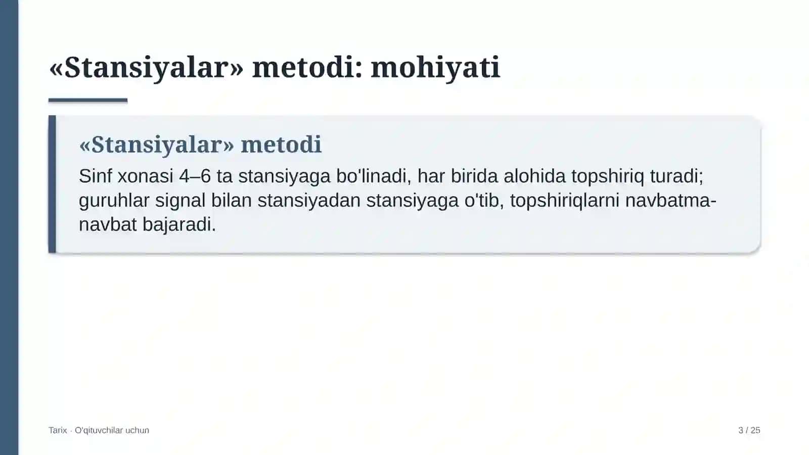 tarix darslarida stansiyalar metodidan foydalanish 5350 3