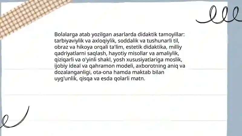 Rus yozuvchilarining bolalarga atab yozgan asarlarida didaktik tamoyillar 3