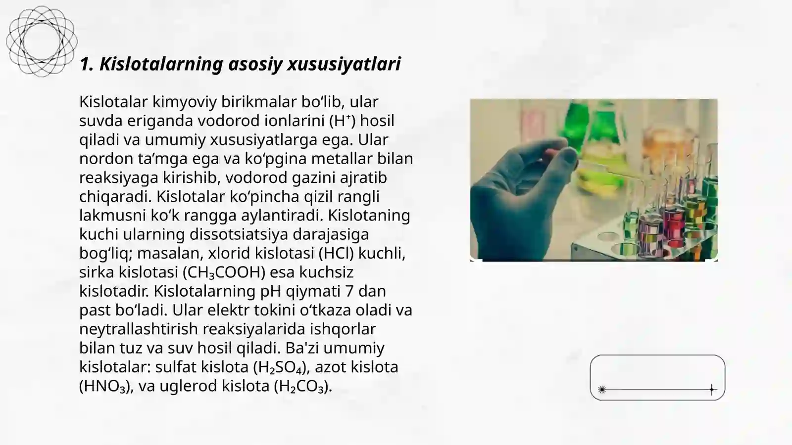 Kislotalar turli va kislotalar 3