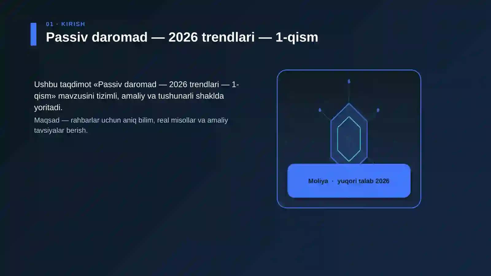 Passiv daromad — 2026 trendlari — 1-qism 3