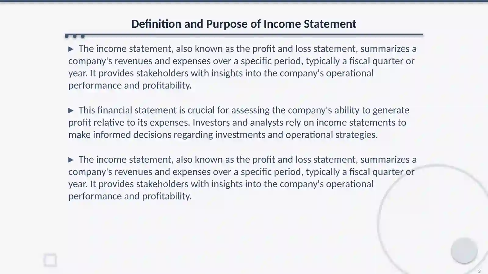 Income statement 3