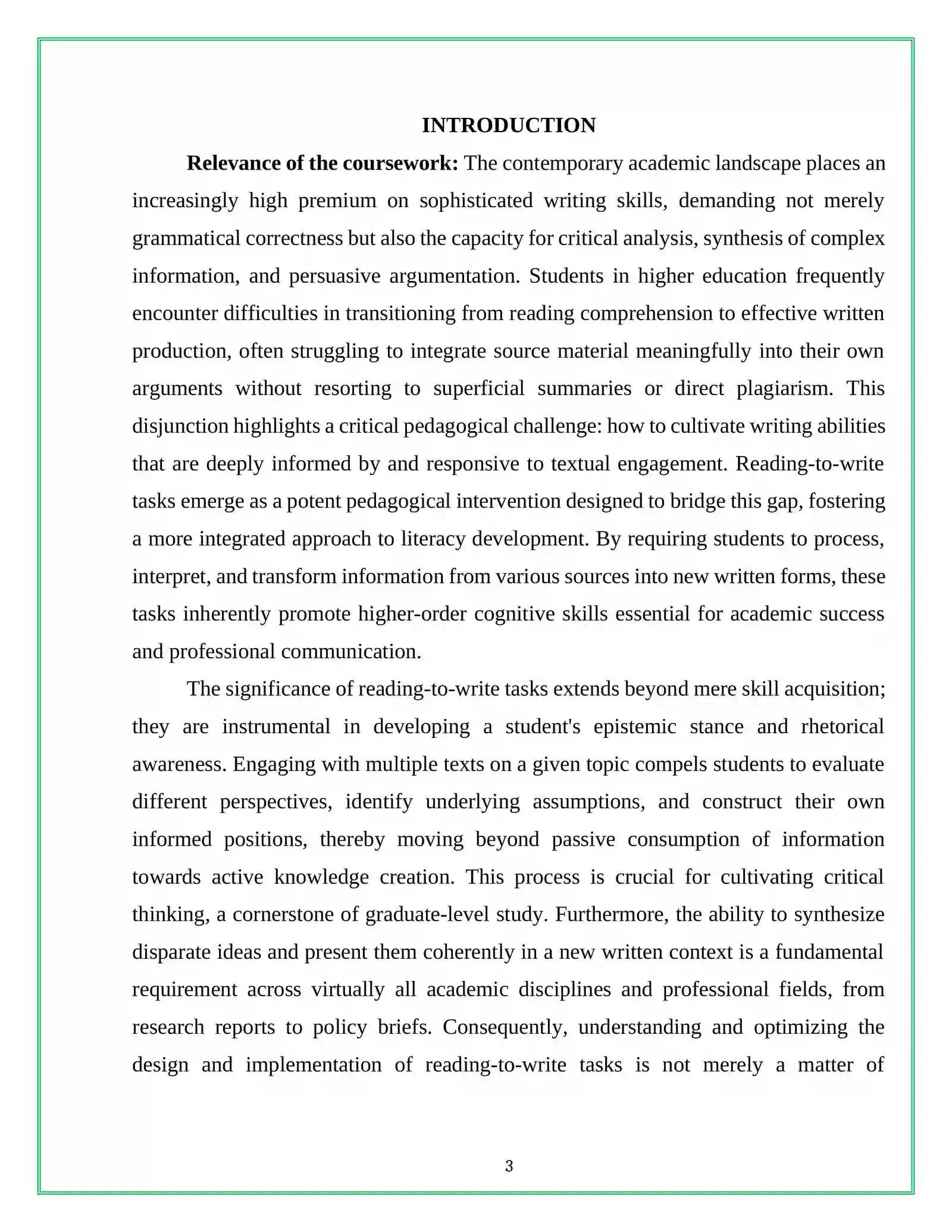 READING-TO-WRITE TASKS: ENHANCING WRITING SKILLS THROUGH INTEGRATED READING ACTIVITIES 3