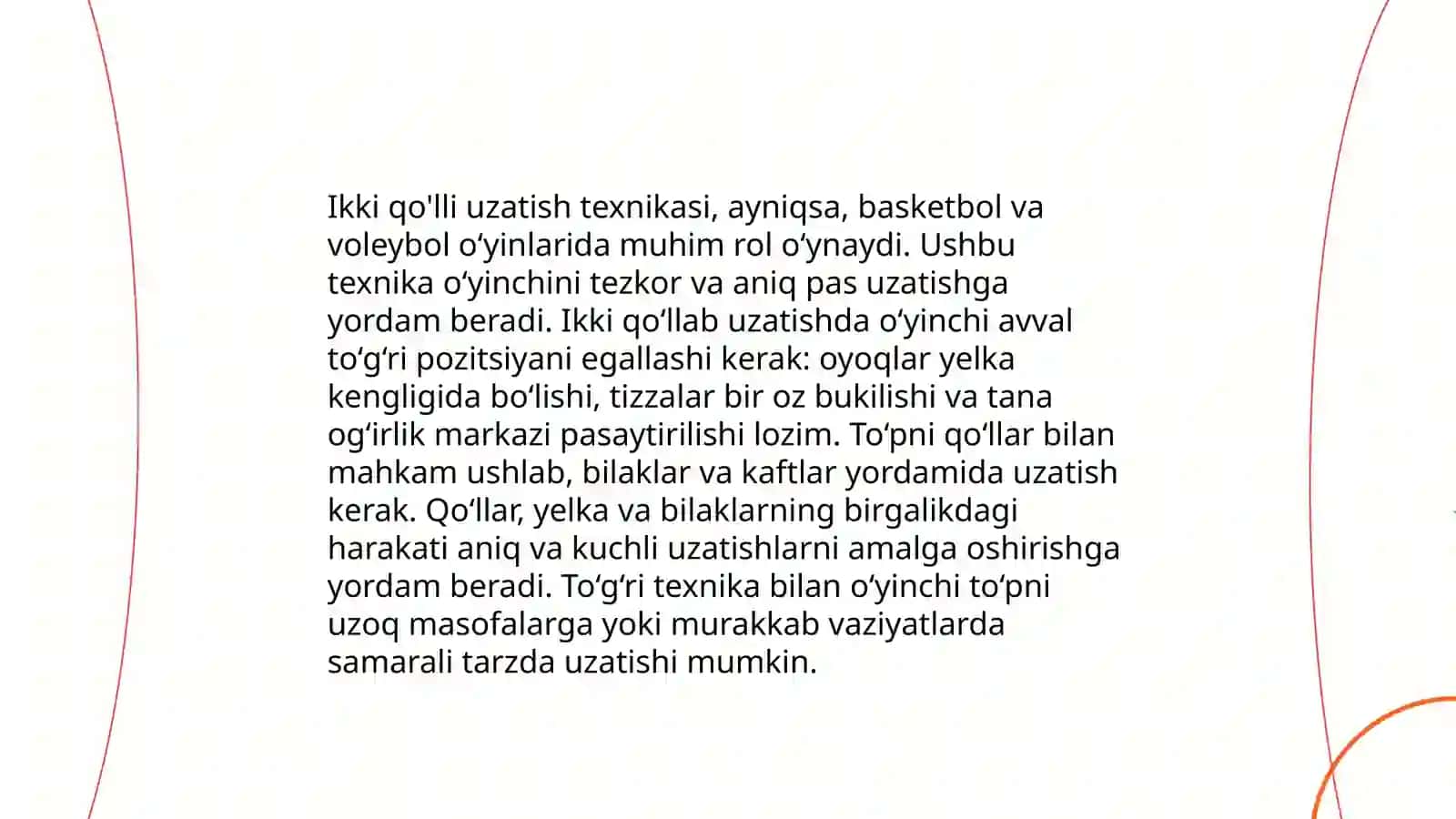 Voleybolda to'pni yuqoridan ikki qo'llab uzatish va qabul qilish texnikasini o'rgatish 3