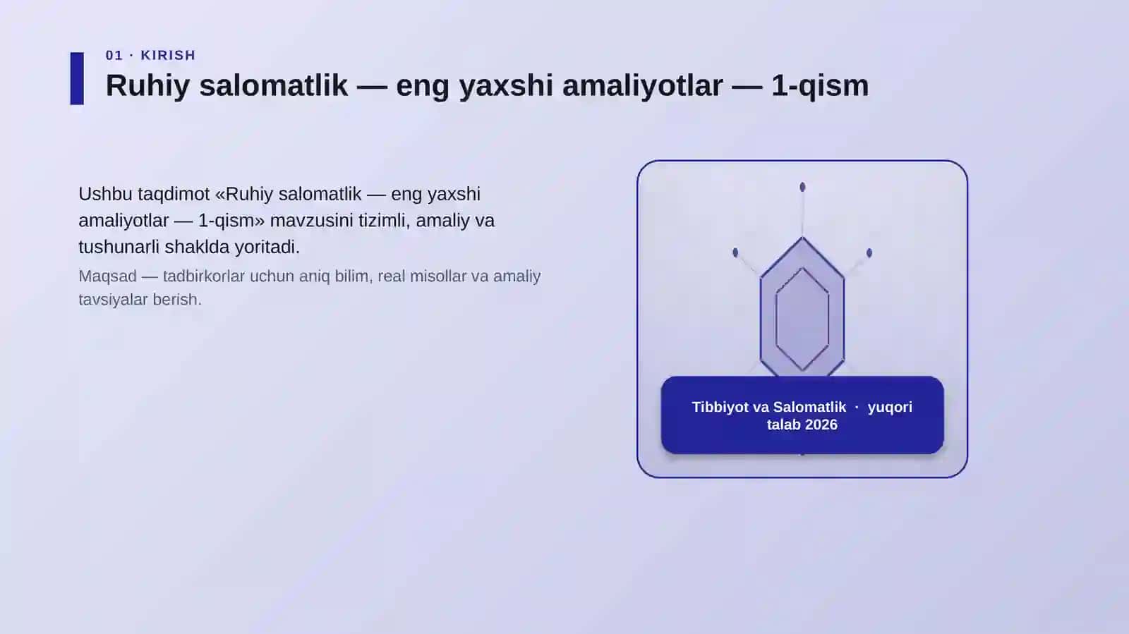Ruhiy salomatlik — eng yaxshi amaliyotlar — 1-qism 3