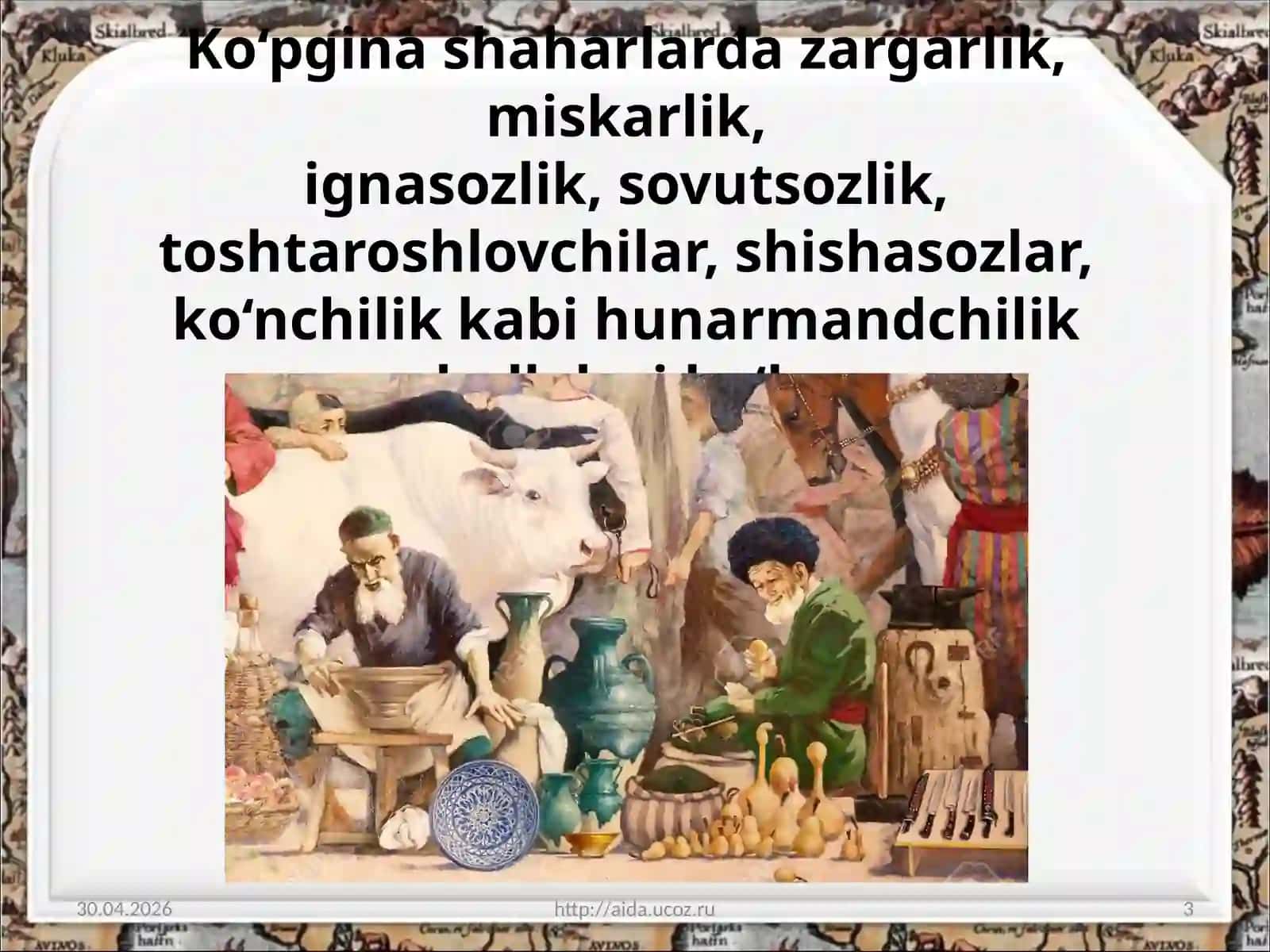 7-sinf O'zbekiston tarixi O'rta Osiyoda Ijtimoiy-iqtisodiy taraqqiyot va bunyodkorlik taqdimot 3