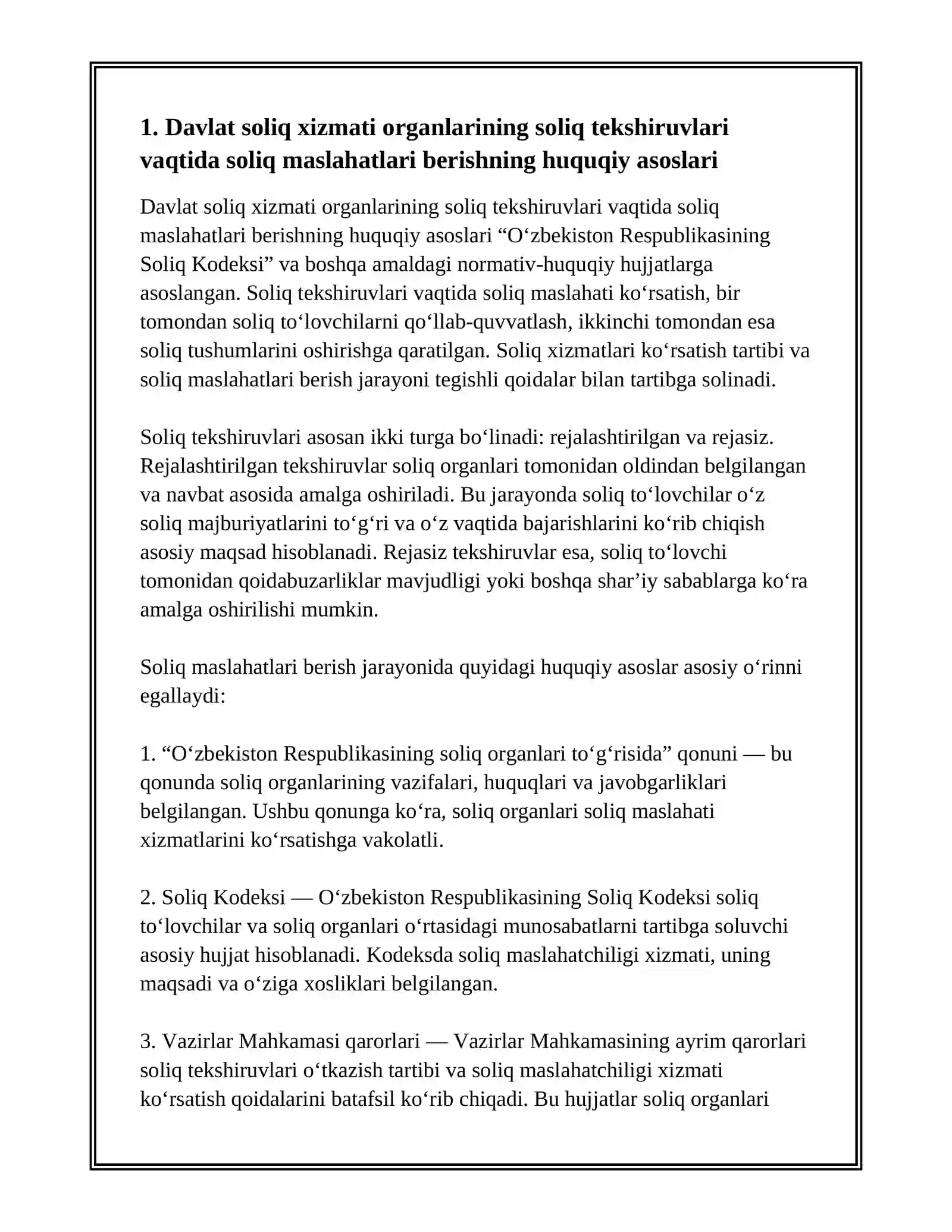 DAVLAT SOLIQ XIZMATI ORGANLARI TOMONIDAN 3