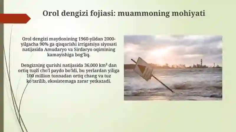 Orolfojiasekologik holatni yaxshilash boʻyicha davlat siyosati 3