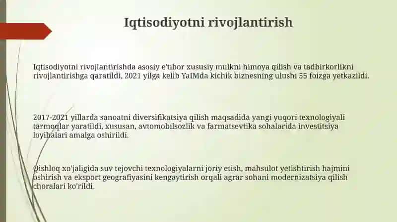 Iqtisodiyotni rivojlantirish 3