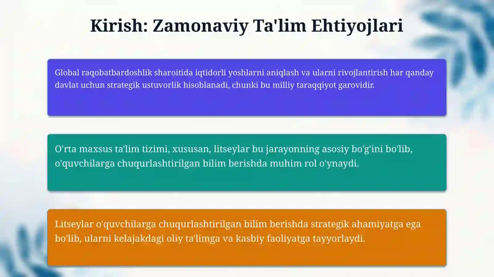 O'rta maxsus ta'lim (litseylar )va uning iqtidorli yoshlarni saralashdagi ahamiyati 3
