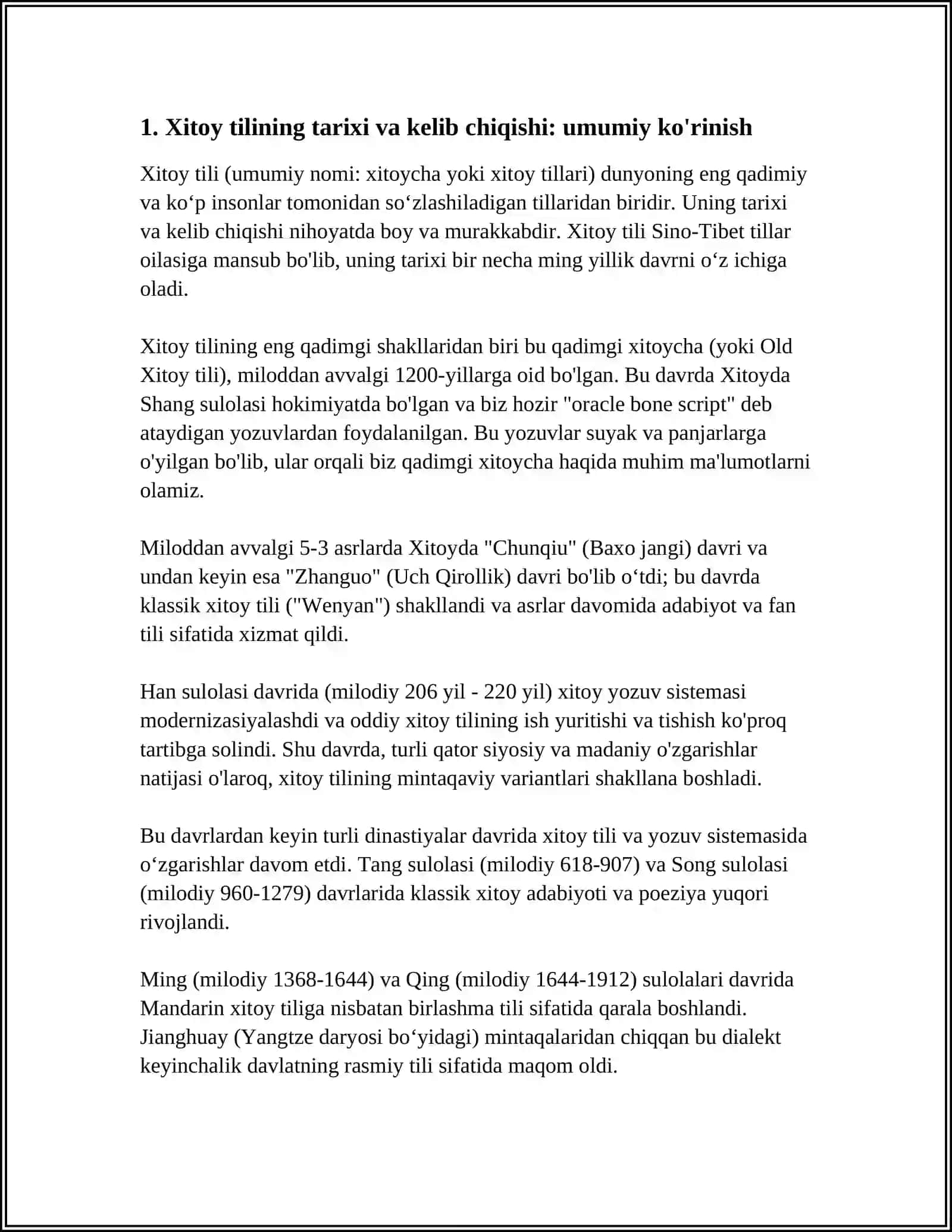 XITOY TILINING KELIB CHIQISHI 3
