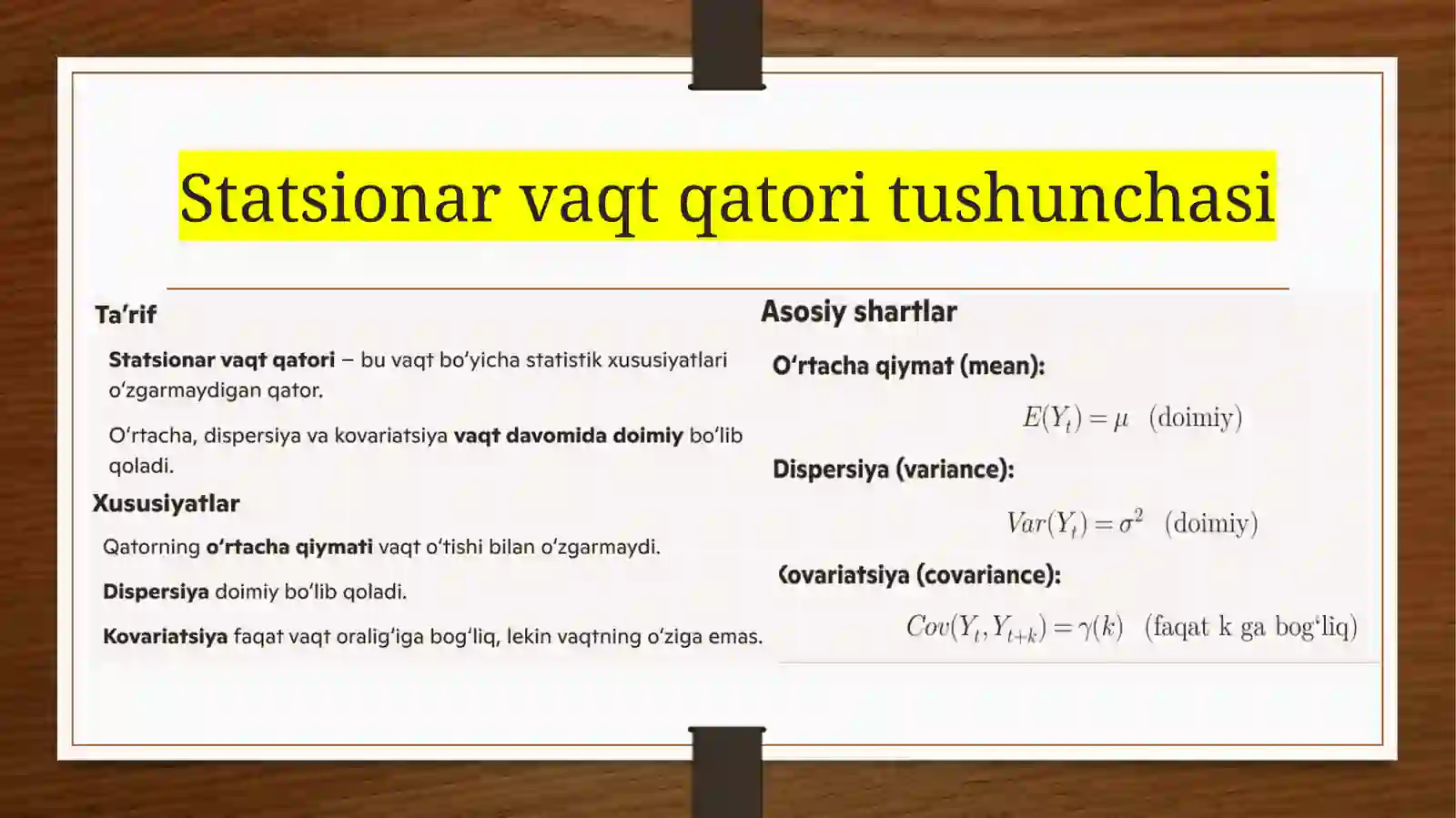 Statsionar va statsionar bo'lmagan vaqt qatorlarining tushunchasi 3