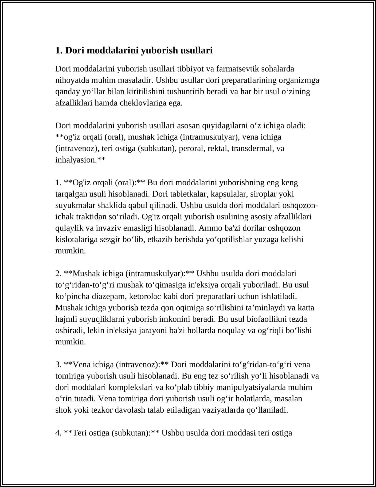 DORI MODDALARINI YUBORISH VA HAMSHIRALIK PARVARISHI 3
